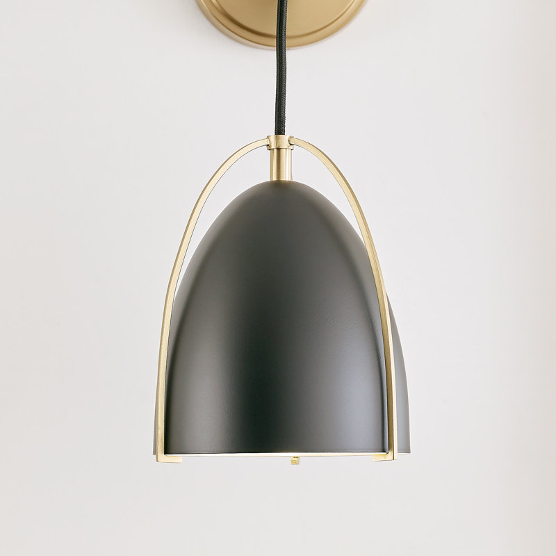 Norman 1 - Light Bath Sconce, Satin Brass, Steel Midnight Black , No