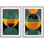 Géométrique, forme de lignes géométriques, marbre, cercles verts, formes abstraites, illustrations, chic moderne, paysage, néon-100707180-100707181