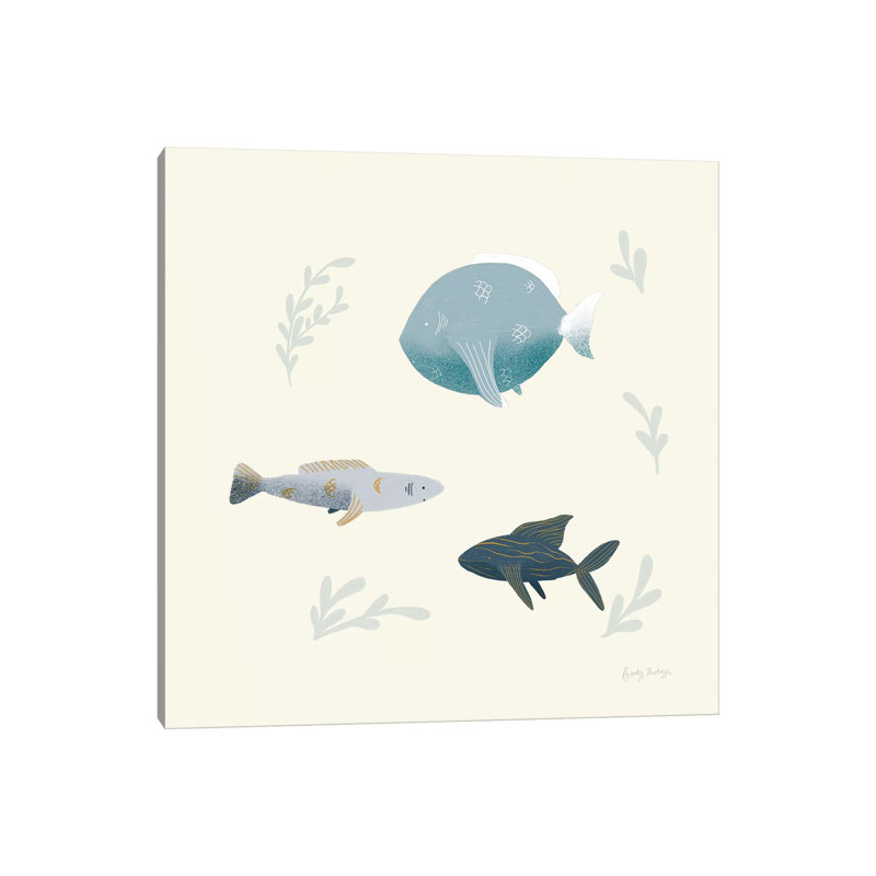 Ocean Life Fish by Becky Thorns - Wrapped Canvas Painting, 30.48 cm H x 30.48 cm W
