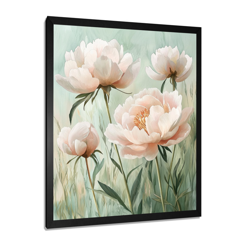 Henriques - Décoration murale florale, Noir, H 20 po x l 12 po, Reproduction encadrée sans passe-partout
