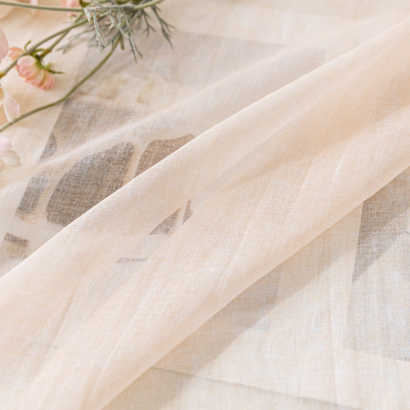 Paire de rideaux transparents avec passe-tringle Crinkle, L 50 po x L 96 po, Saumon clair