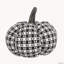 Ensemble de 2 citrouilles décoratives en tissu noir et blanc 7 x 7 x 6,7 po pour Halloween