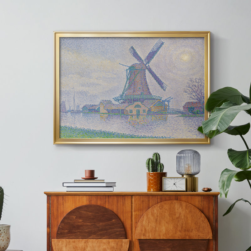 Moulin à vent à Edam-Paul Signac-Gallery-1896, 22,5 x 30,5, Toile encadrée, Or