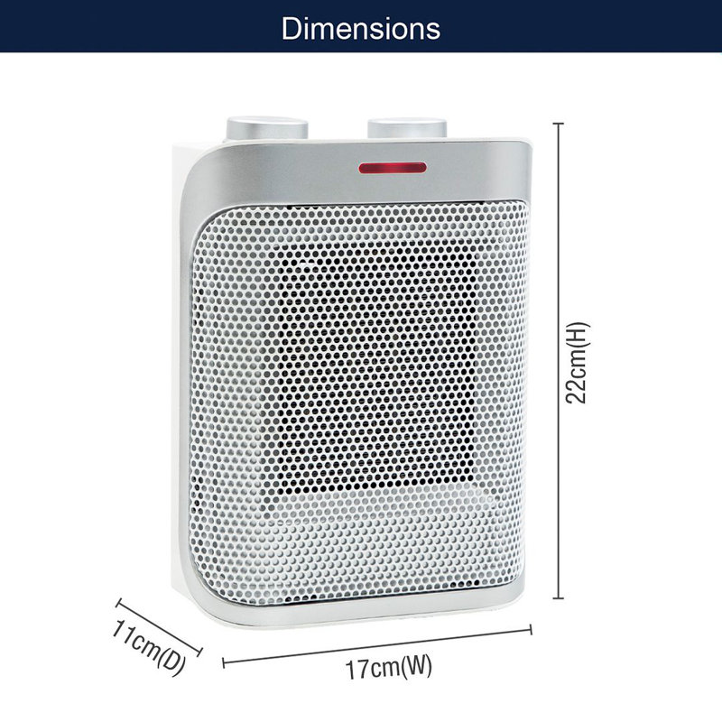 1500W 50 BTU Electric Compact Space Heater with Adjustable Thermostat