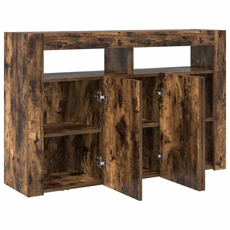 Sideboard 116 X 30 X 75 Cm Engineered Wood, Smoked Oak