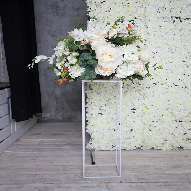 Ciupan Iron Flower Girl Basket, White, 81cm H x 30cm W x 30cm D