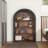 Bookcase, 4-shelf Tall Bookshelf, 45.66" Wood Open Display Floor Arched Bookcase,black