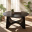 Table basse ronde en placage de bouleau l 36 po x P 36 po x H 17,5 po HAIYI