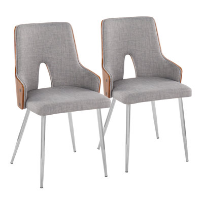 Saltram Upholstered Chair with Tapered Metal Legs (Set of 2)