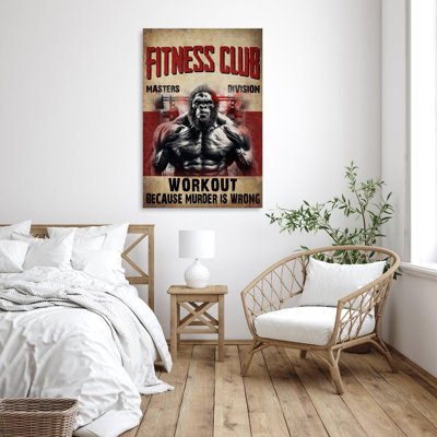 «Fitness Club», reproduction d'art rectangulaire sur toile 1 pièce
