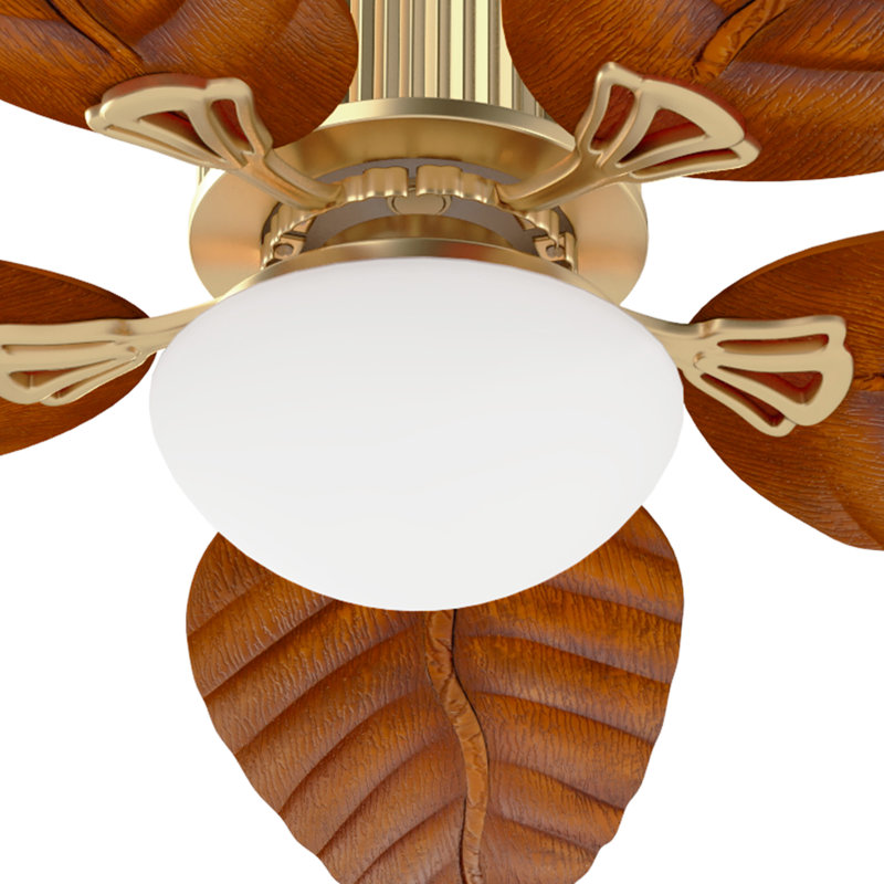 52" Palm Leaves Tropical Ceiling Fan With Light