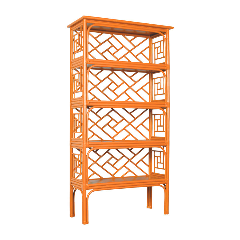 Chippendale Bookcase, Citrus Orange