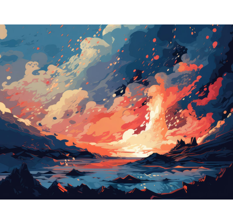 Magma does not wait - 36"x48" Framed canvas
