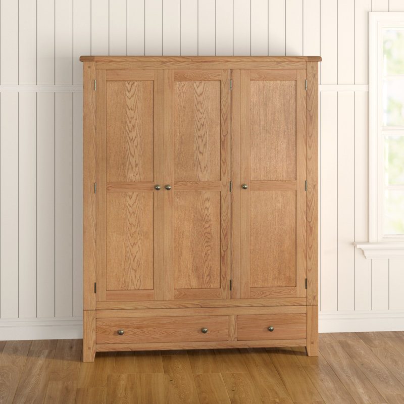 Zeus 3 Door Solid + Manufactured Wood Wardrobe