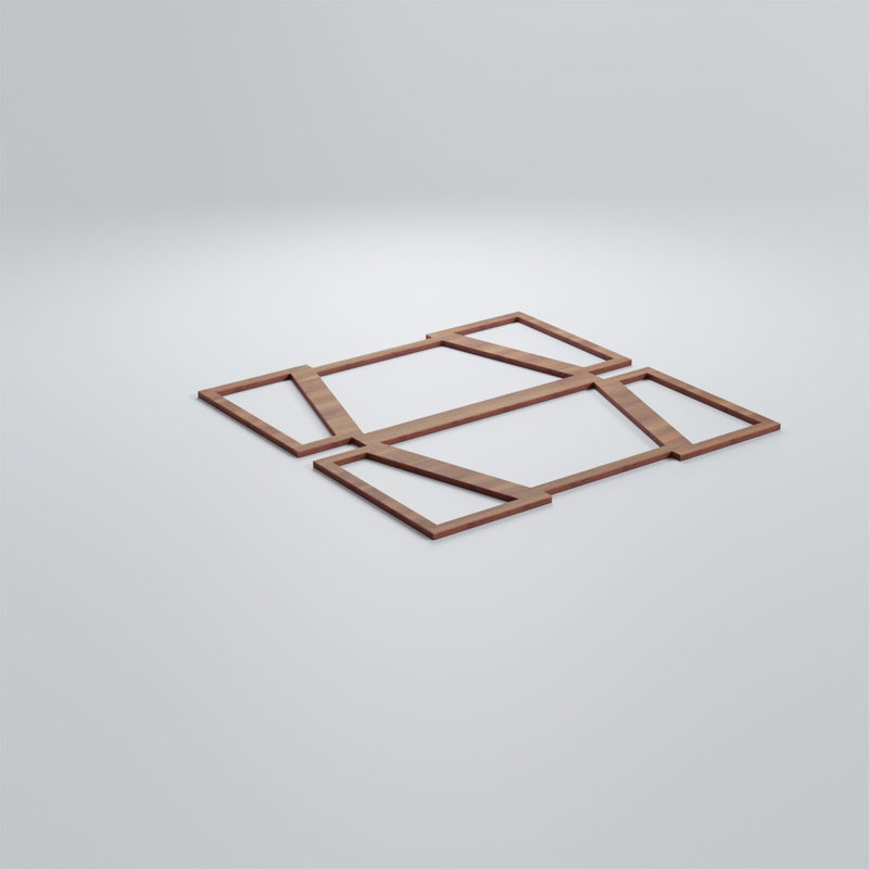 Panneaux muraux en bois Greeley, Noyer, H 11 3/8 po x l 11 3/8 po x P 3/8 po