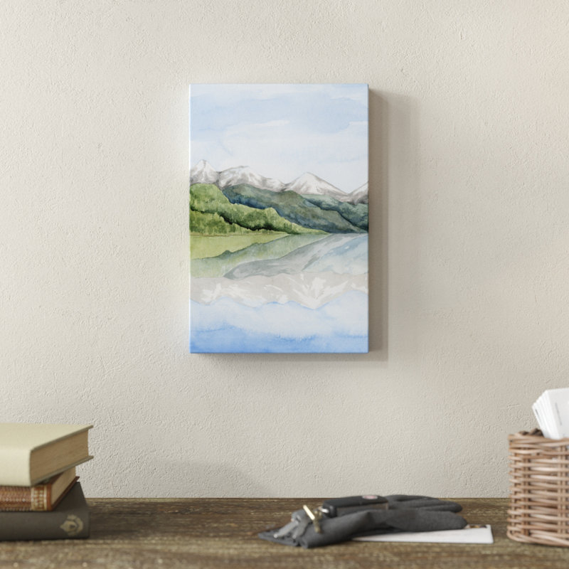 «Mirror Lake I», peinture sur toile, H 12 po x l 8 po