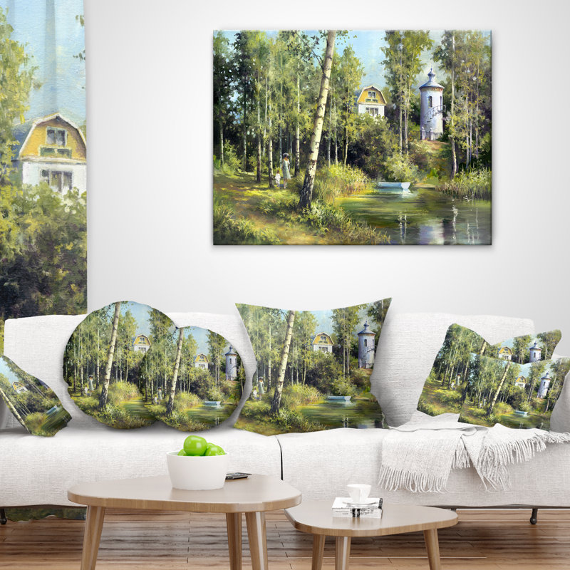 Paysage, oreiller River, Rectangulaire, 12 po x 20 po