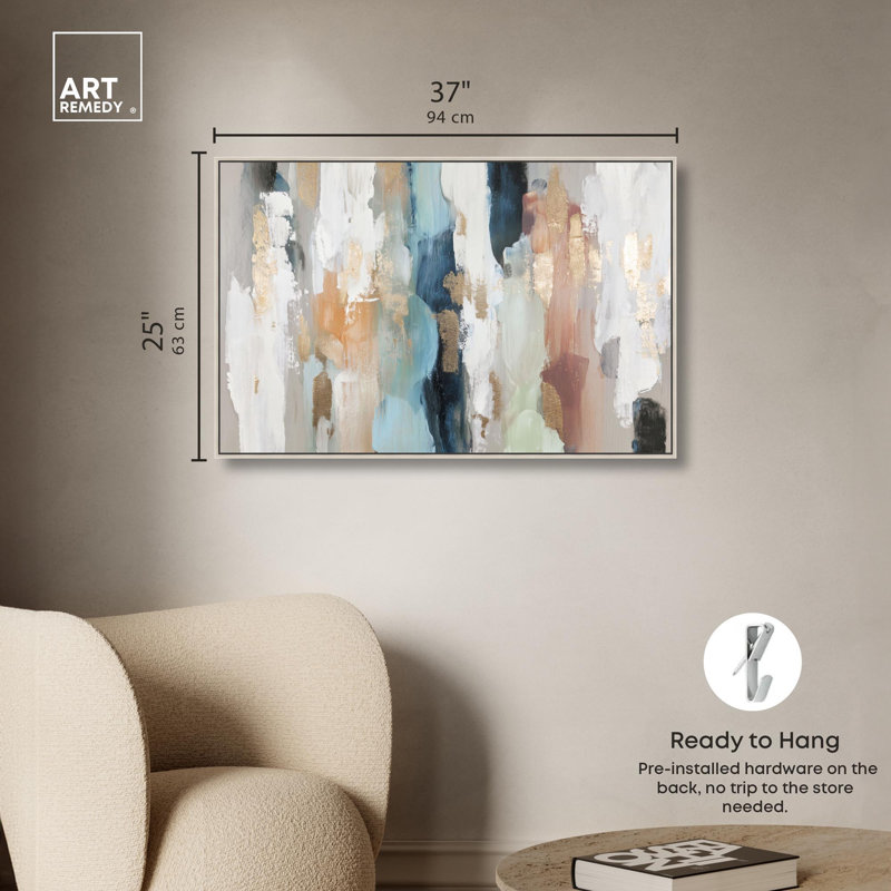 Impression sur toile Golden Descent II Boho Decor par Art Remedy, H 36 po x l 24 po, Cadre argenté