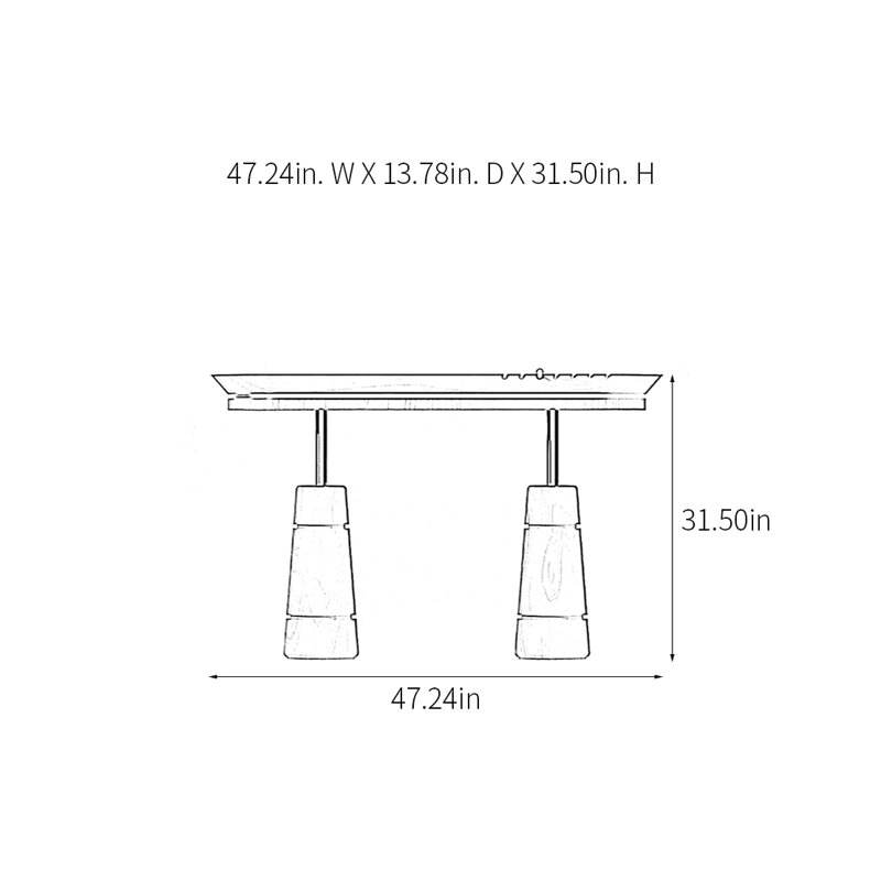 Console de luxe rétro haut de gamme, H 31,5 po x l 47,24 po x P 13,78 po