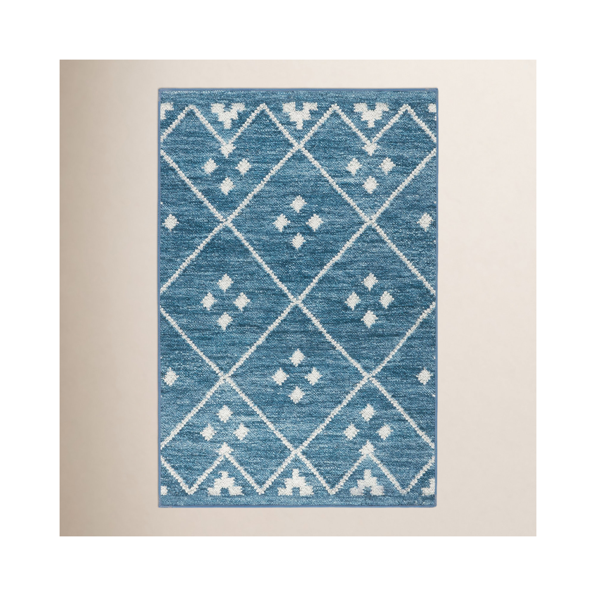 Kota Indigo Machine Washable Rug, Rectangle 7'6" x 9'6"
