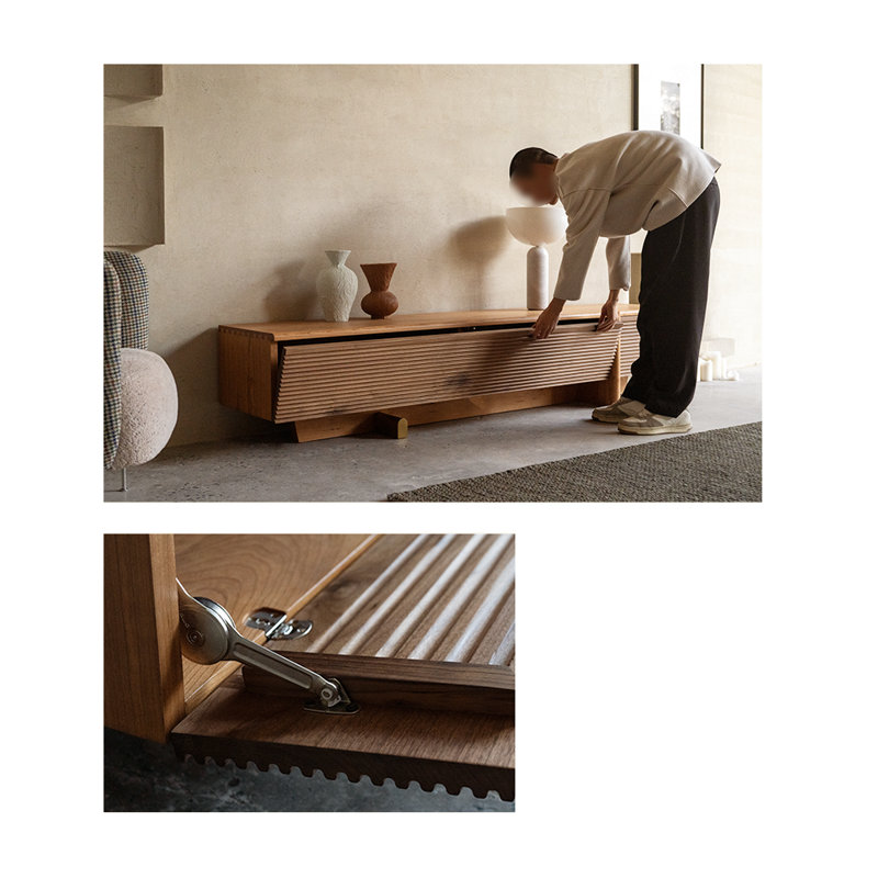 Solid wood minimalist style TV stand