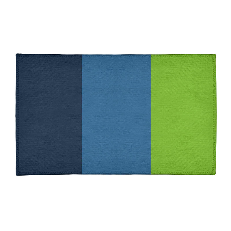 Tapis à rayures bleu/bleu anthracite/vert aurora, Rectangle 2 pi x 3 pi