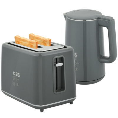 HOMCOM Digital Stainless Steel Kettle and Toaster Set 1.5L 3000W