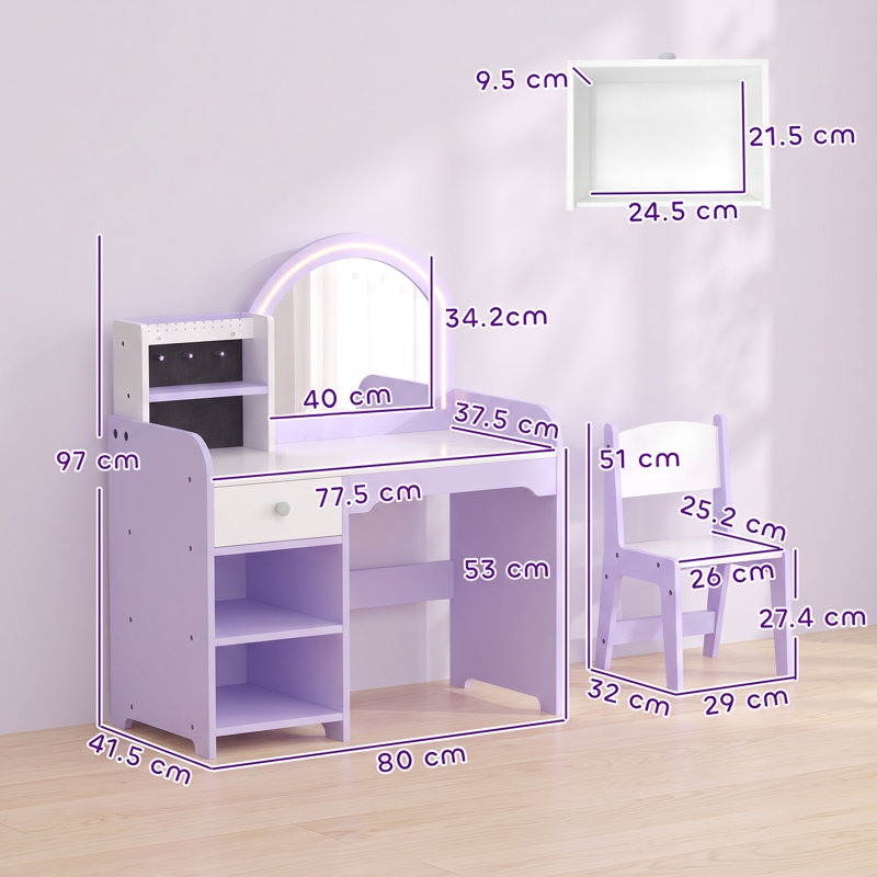 Dressing Table with Mirror and Storage Included