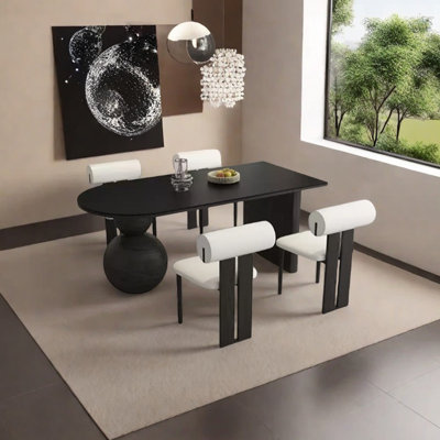 Sintered stone solid wood unique dining table set
