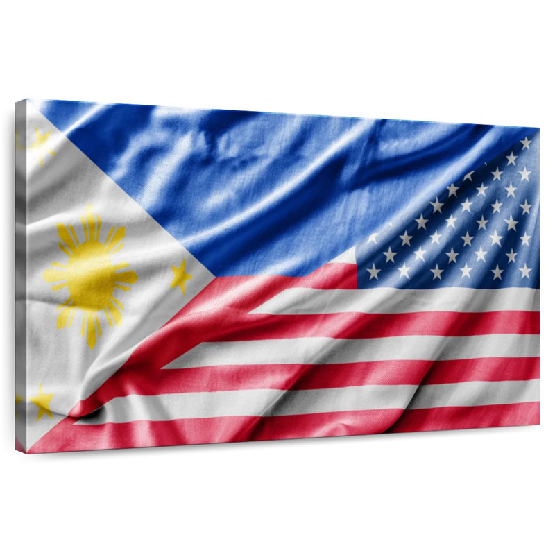 'Philippine And USA Flag, 8" H x 12" W