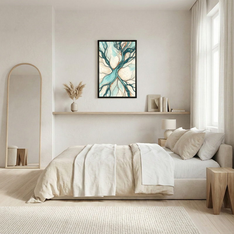 Toile sarcelle et rouille, 24"H x 16"W