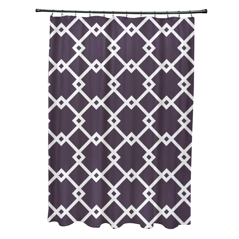 Joshi Geometric Shower Curtain, Purple