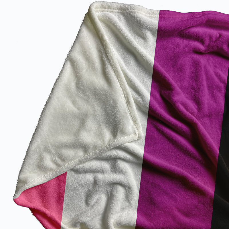 Plain Weave / Muslin Throw Blanket, Full, Navy/Black/Purple