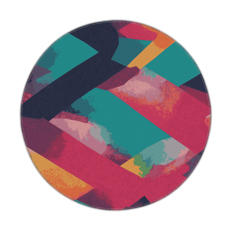 Nova Grid Indoor And Outdoor Area Rug, Round 5'