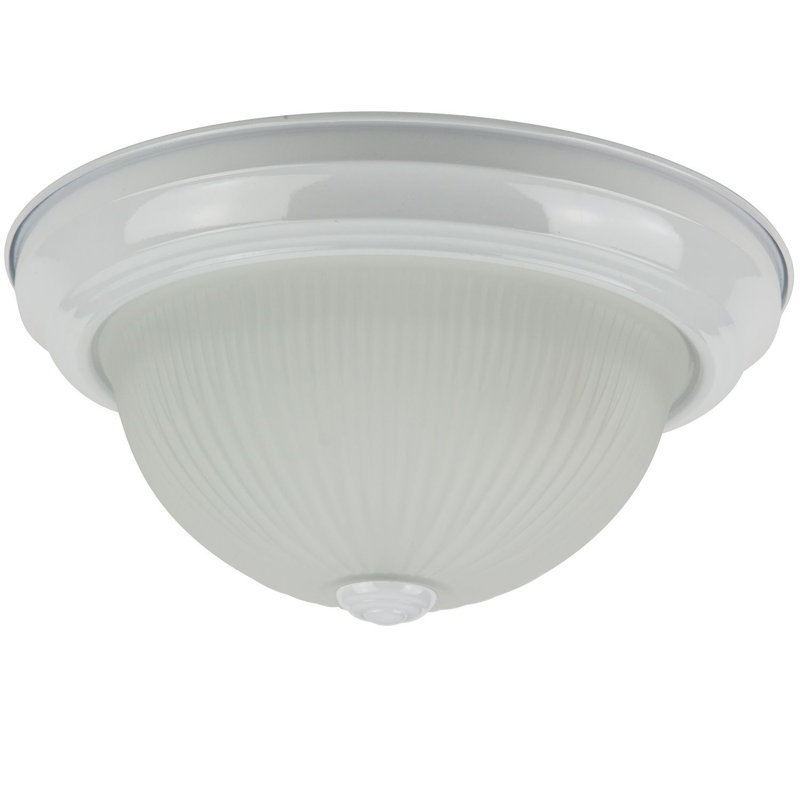 DBN218 FR 2-18W CF BRUSH NICKLE FROST Dome FIX, Blanc, H 6 po x l 11 po x P 6 po