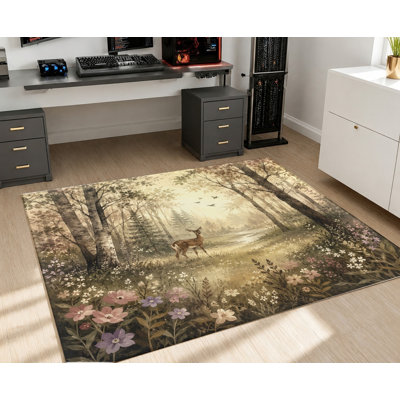 Tapis lavable à la machine avec endos antidérapant Forest Landscape