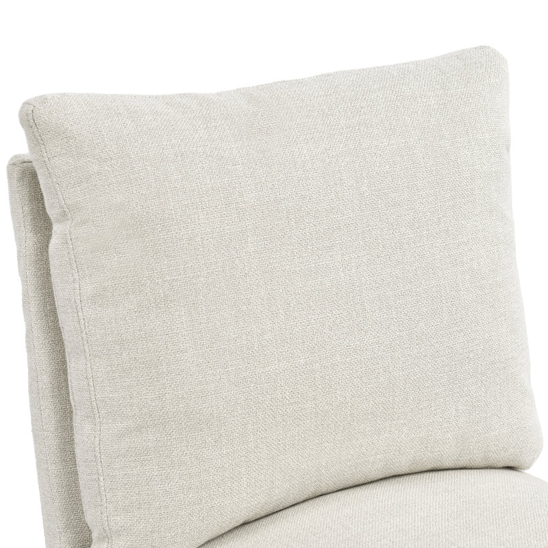 Chaise de salle à manger moderne de 19 po de large beige avec dossier rembourré