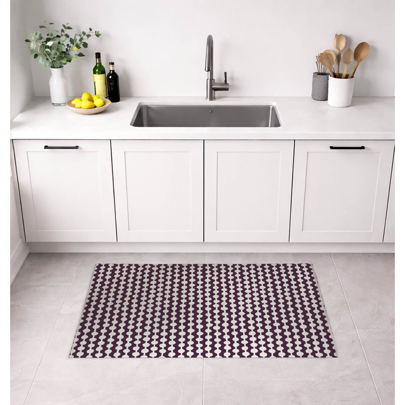 Tapis de cuisine Dot Dot, Aubergine, Rectangle 5 pi x 7 pi