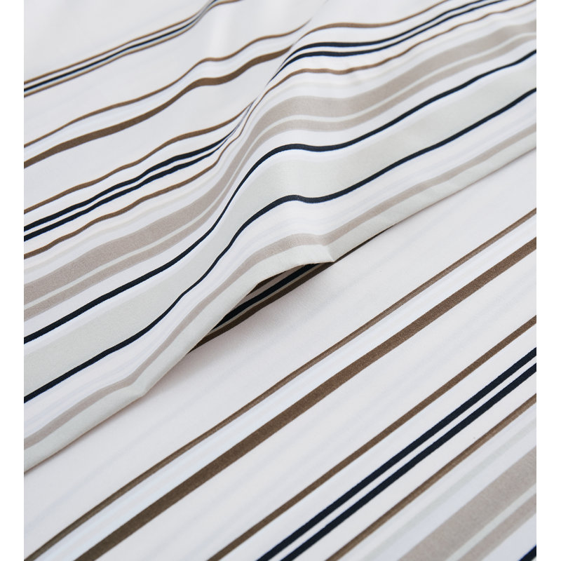 Ensemble de draps en microfibre Coastal Stripes Collection, Simple, Taupe