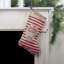 Chaussette de Noël 19 "à rayures" beige et rouge