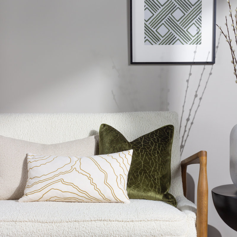 Lutherville Abstract Rectangular Lumbar Cushion, Feathers