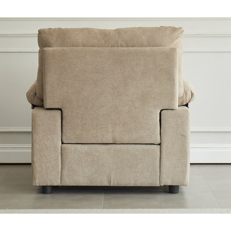 38.3" Upholstered Pillow Top Arm Armchair, Light Camel