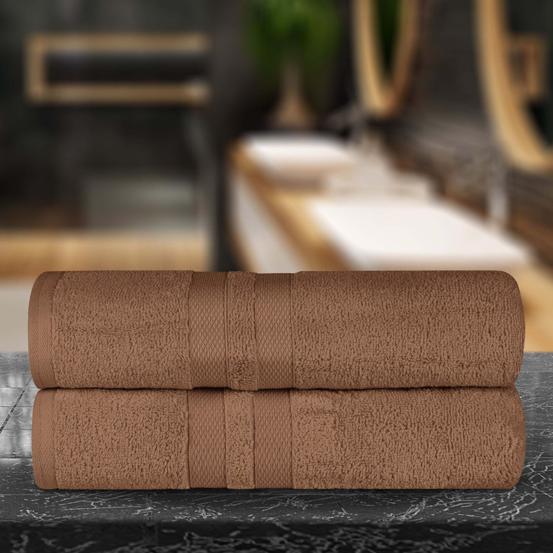 Ensemble de draps de bain 2 pièces 100% coton Rodivel, Chocolat