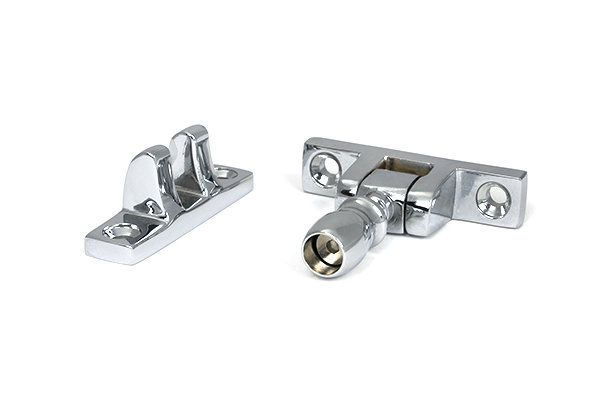 Mushroom Brighton Fastener - Narrow (Square), Polished Chrome