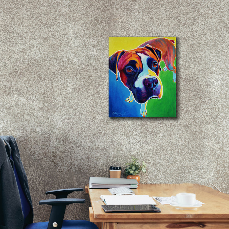 «Boxer - Leo» par Dawg Painter, H 24 po x l 20 po x P 0,75 po