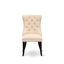 Cet ensemble de cuisine 7 pièces comprend une table de salle à manger et 6 chaises en tissu de polyester beige clair avec dossier capitonné - Noir sablé-1759196830-1759206545