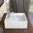 15.75 In. X 15.75 In. Rectangular Ceramic Wall Mount Small Vessel Sink With Center Faucet Hole In White