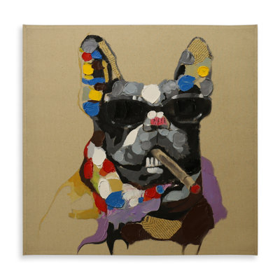 Abstract Smoking Dog Tablecloth | Pets Gray Man Cave Decor