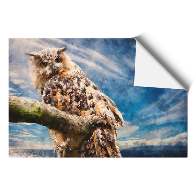 Great Horned Owl Painting - Frameless Print, 42cm H x 59cm W x 0.1cm D