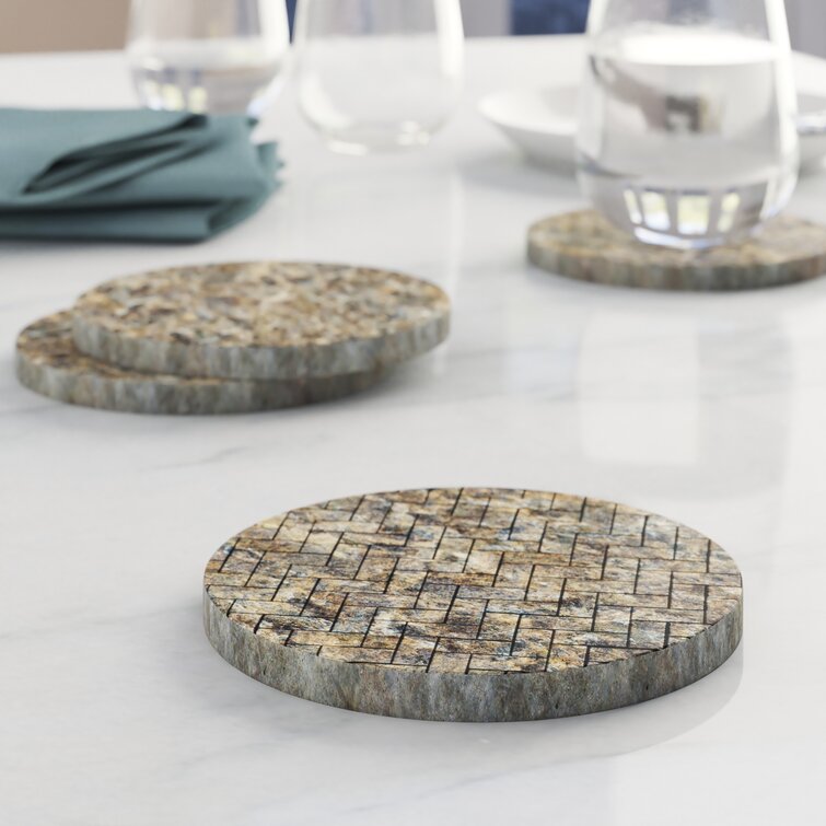 Thirstystone Cinnabar Brand, Multicolor All Natural Sandstone-Durable Stone  with Varying Patterns, Every Coaster Is An Original, 4 inch round